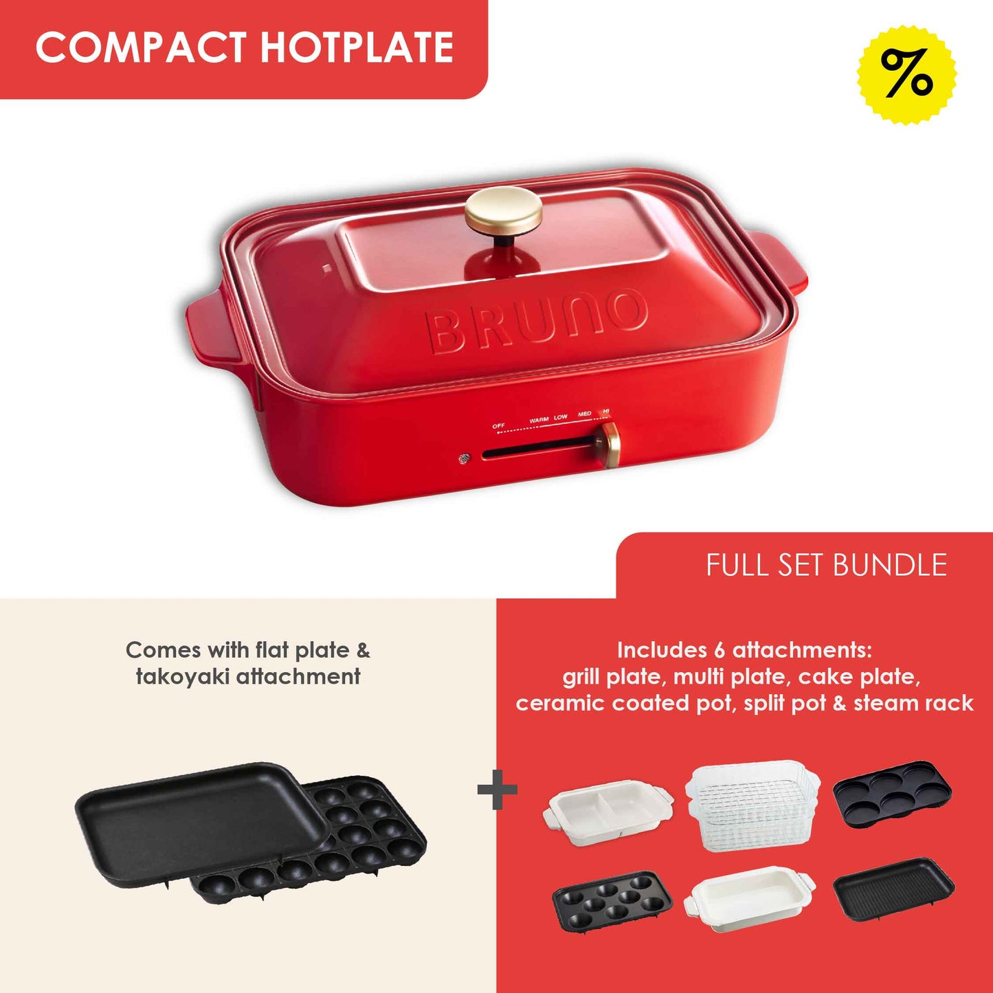 [Complete Set] Bruno Compact Hotplate Bundle