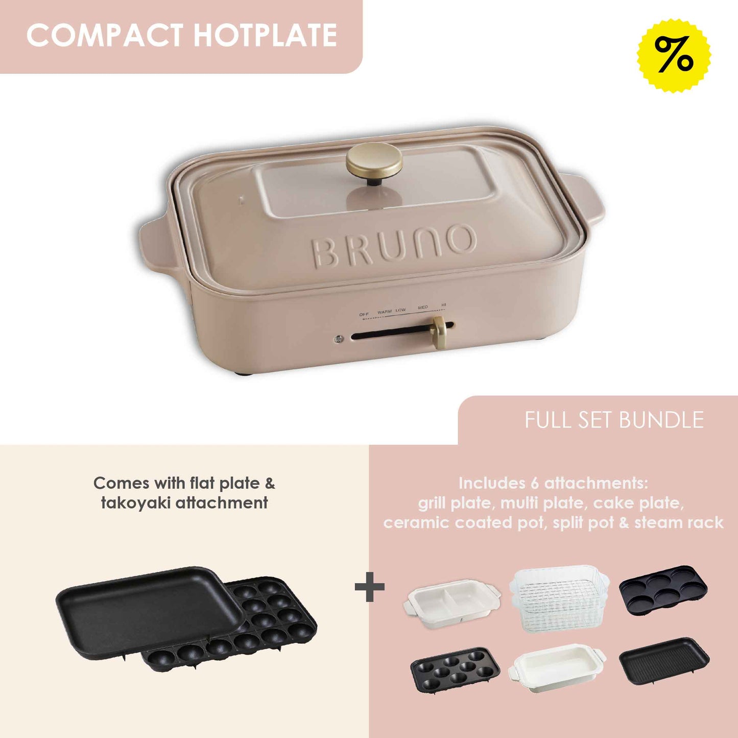 [Complete Set] Bruno Compact Hotplate Bundle